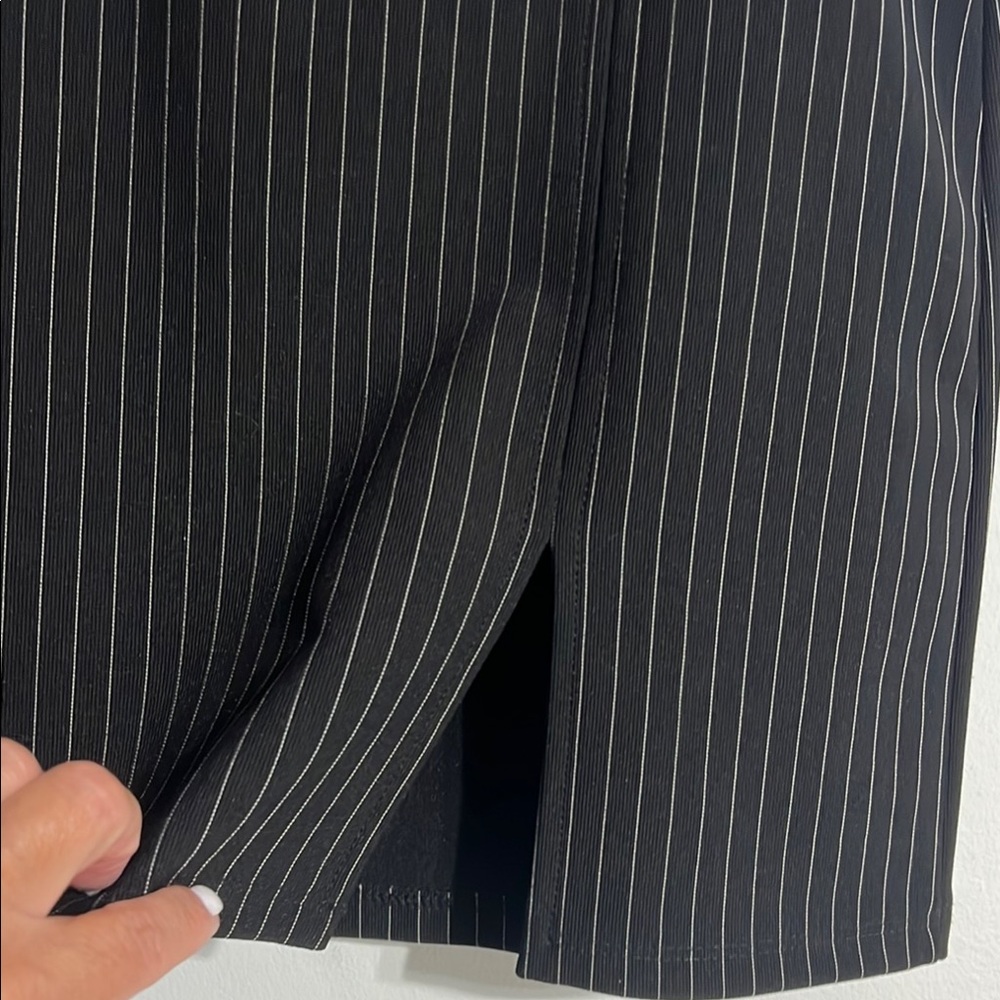 Black Pinstripe Skirt